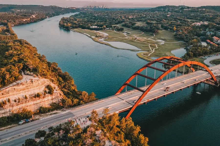 texas aerial view of bridge